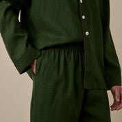 Men's Fern Green Linen Pyjama Trouser Set