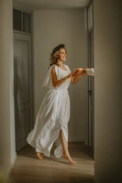 Linen Bohemian Wedding Dress