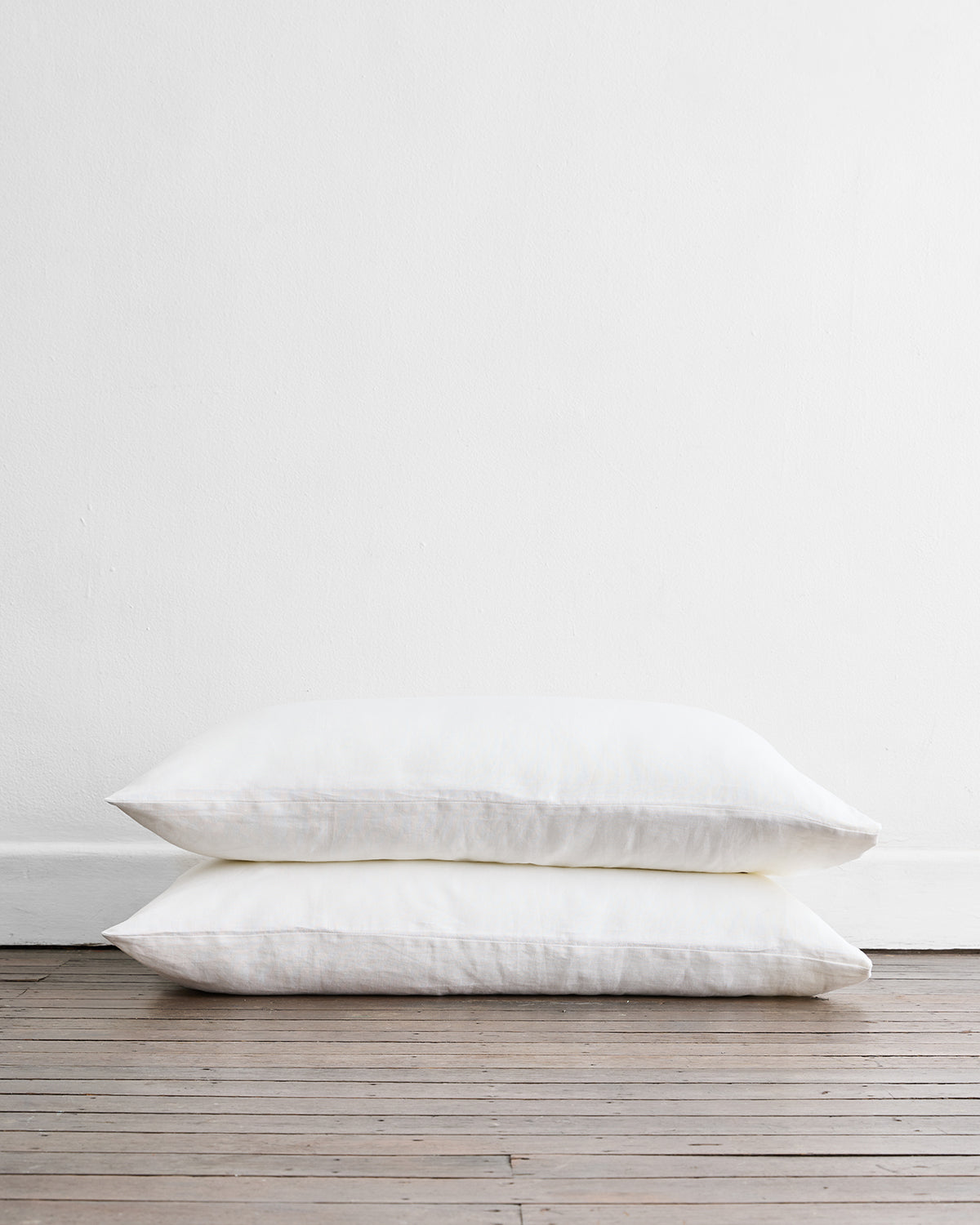 White 100% Flax Linen Pillowcases (Set 2 pieces)