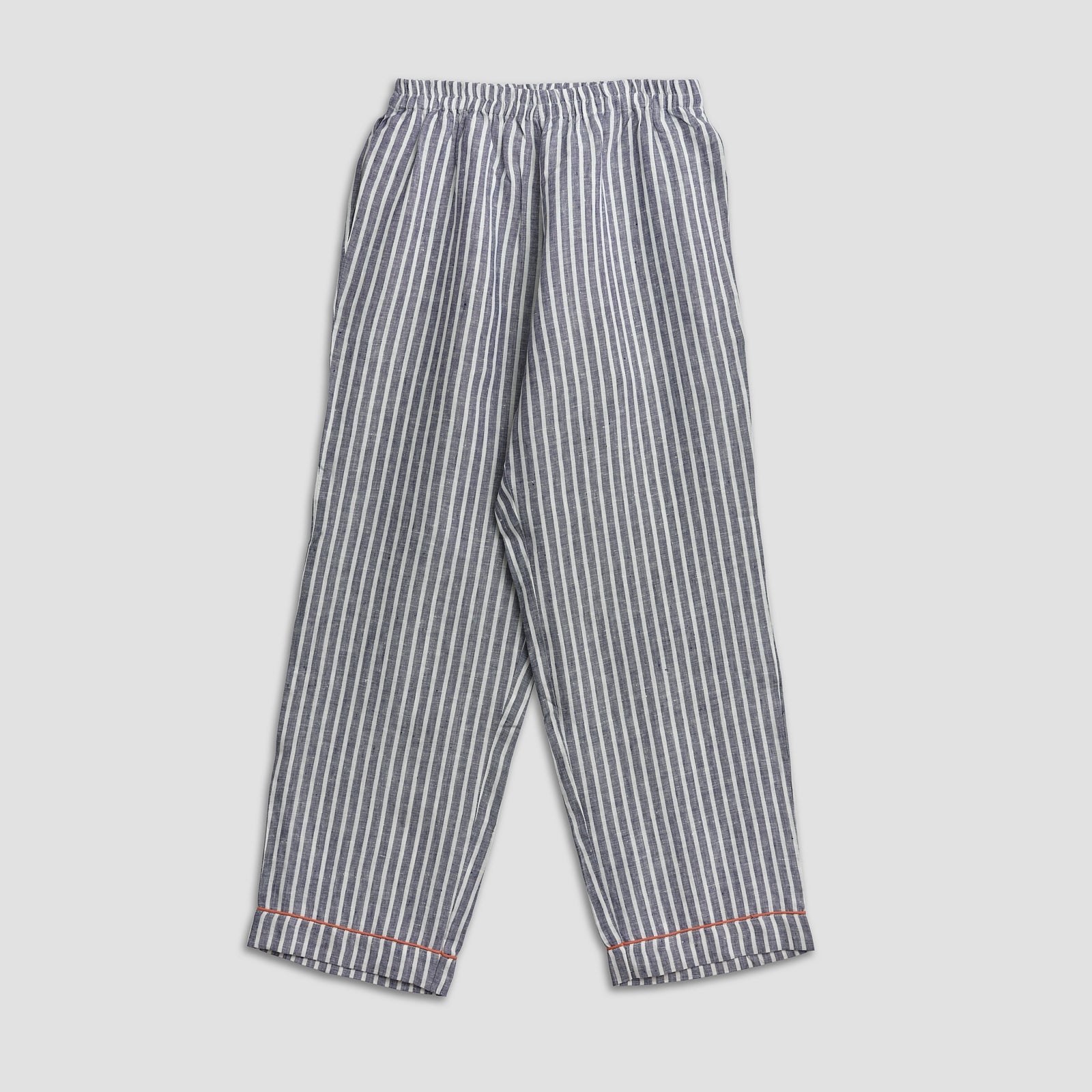 Men's Midnight Stripe Linen Pyjama Trouser Set