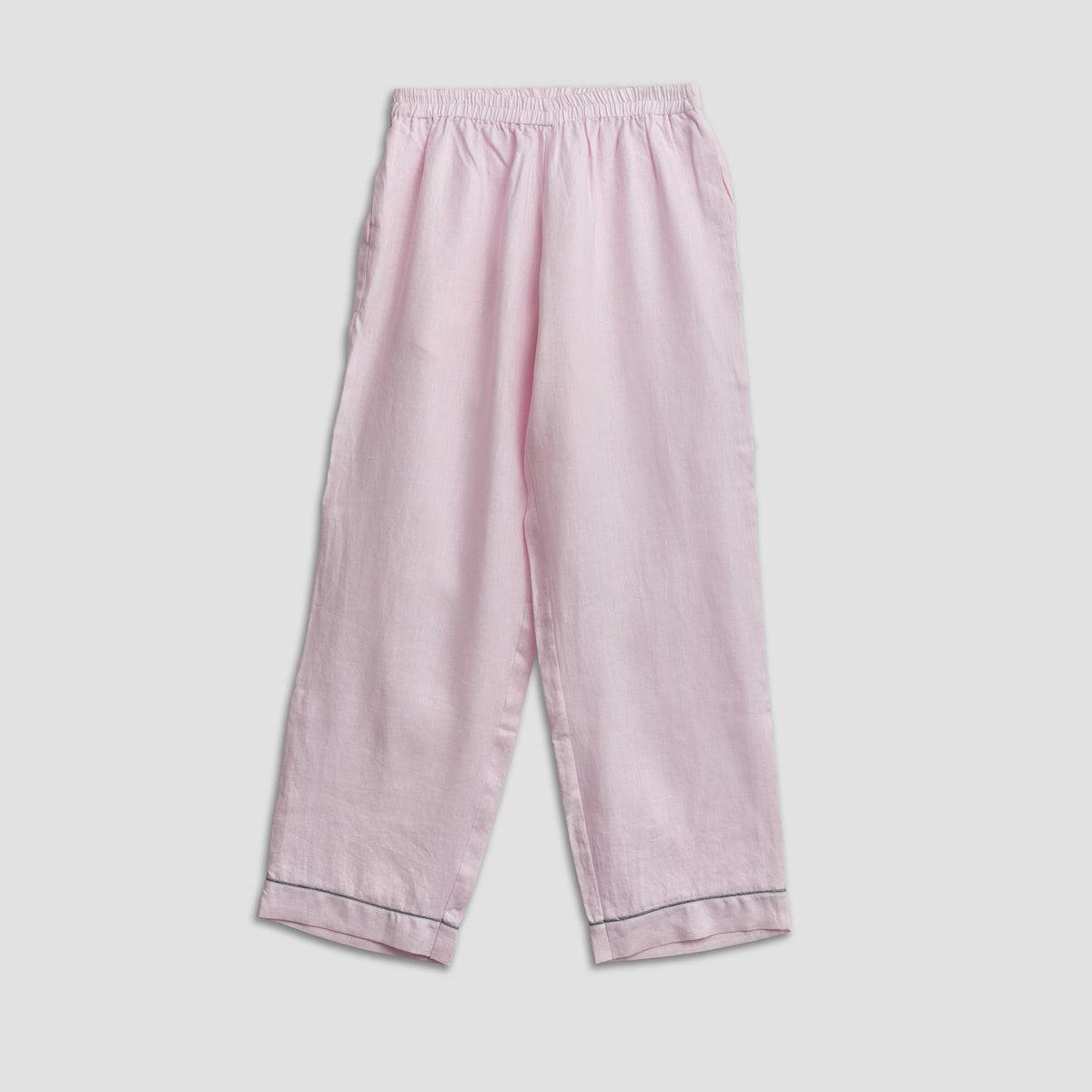 Men's Blush Pink Linen Pyjama Trouser Set