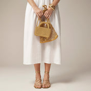 Squareneck midi dress in linen