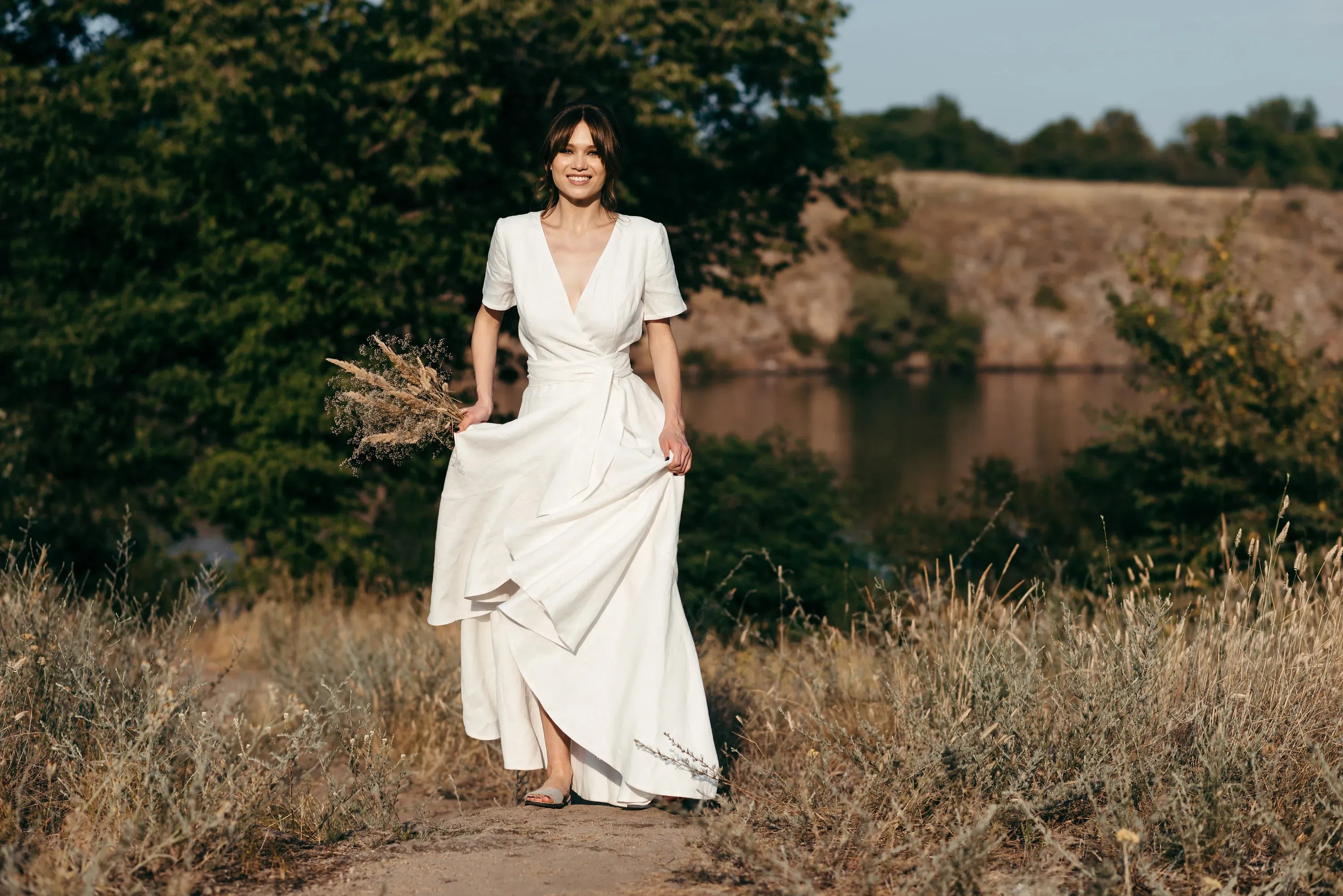 Simple White Wedding Gown
