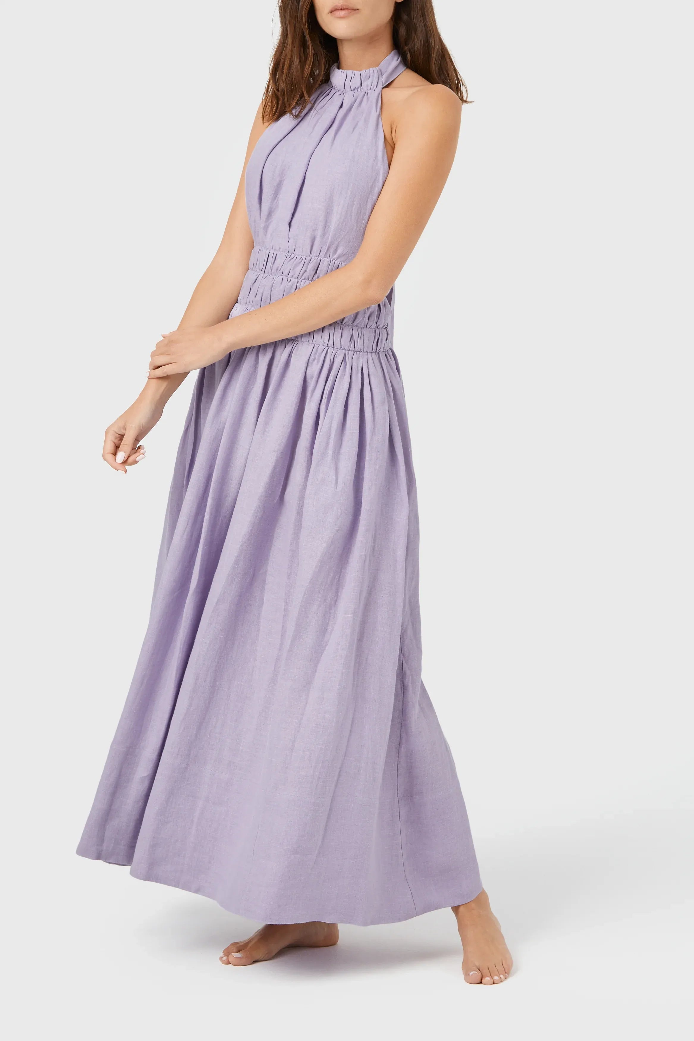 Halter neck Linen Dress