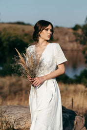 Simple White Wedding Gown
