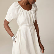 Button-up midi dress in linen