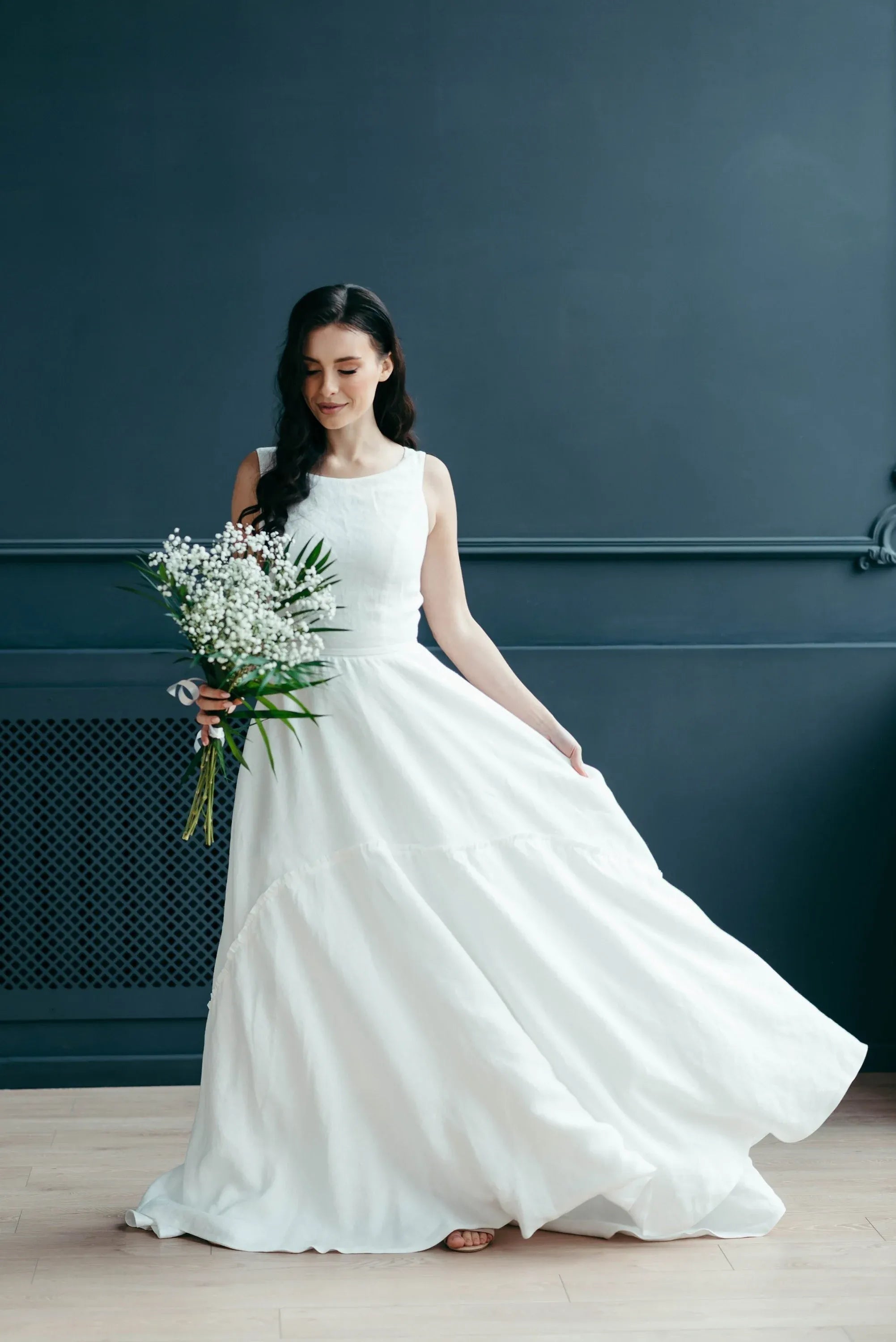 Linen Boho Wedding Dress