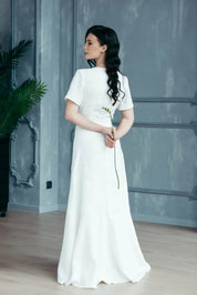 Simple White Wedding Gown
