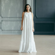 Boho Linen Wedding Dress