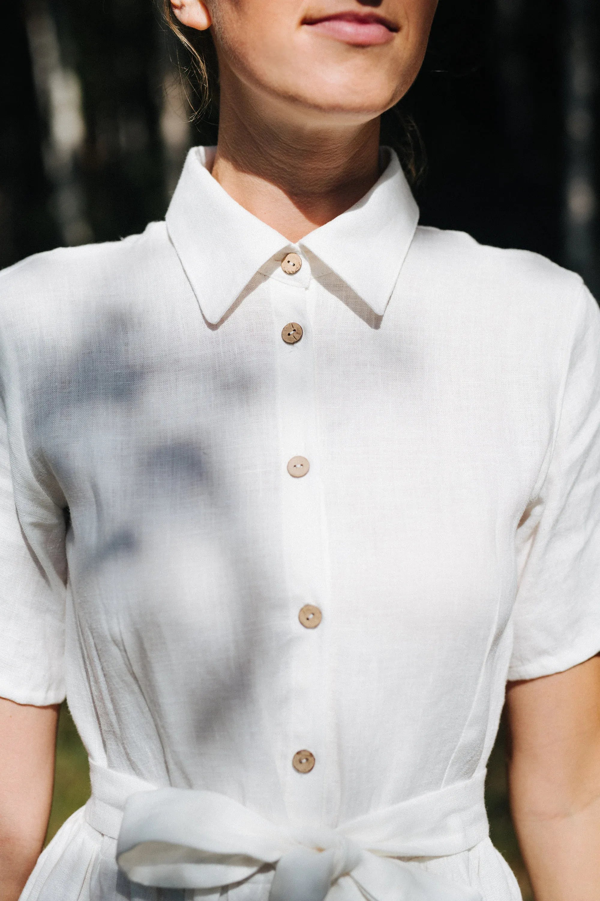 Wide Skirt Wedding Linen Dress