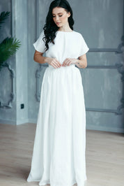 White Beach Wedding Linen Dress