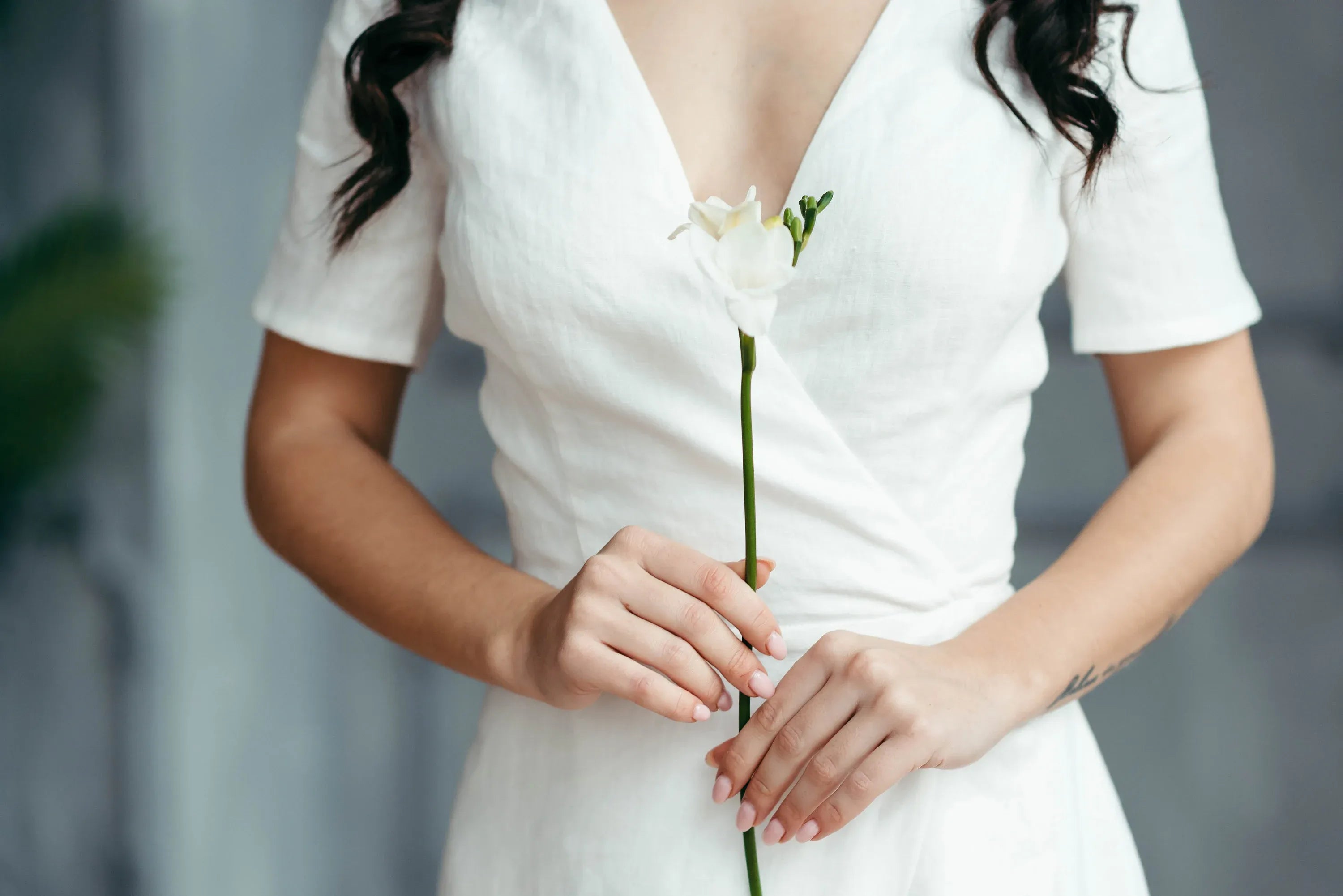 Simple White Wedding Gown