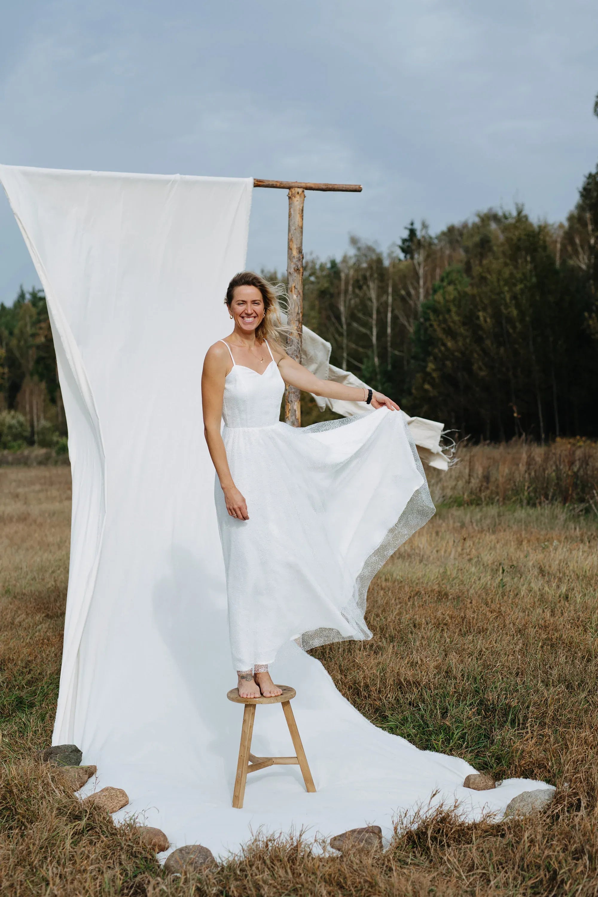 Wedding Linen Tulle Dress