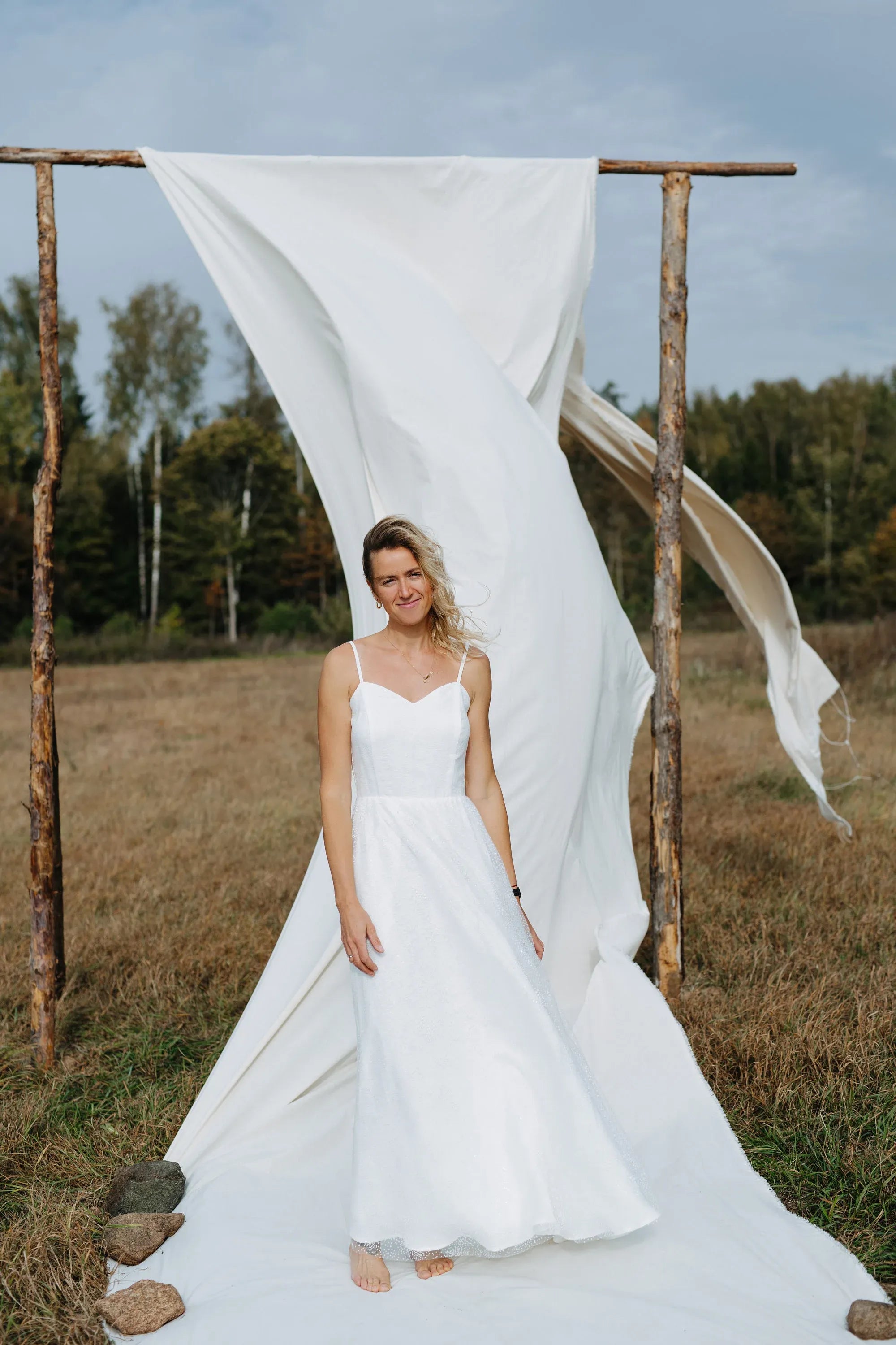 Wedding Linen Tulle Dress