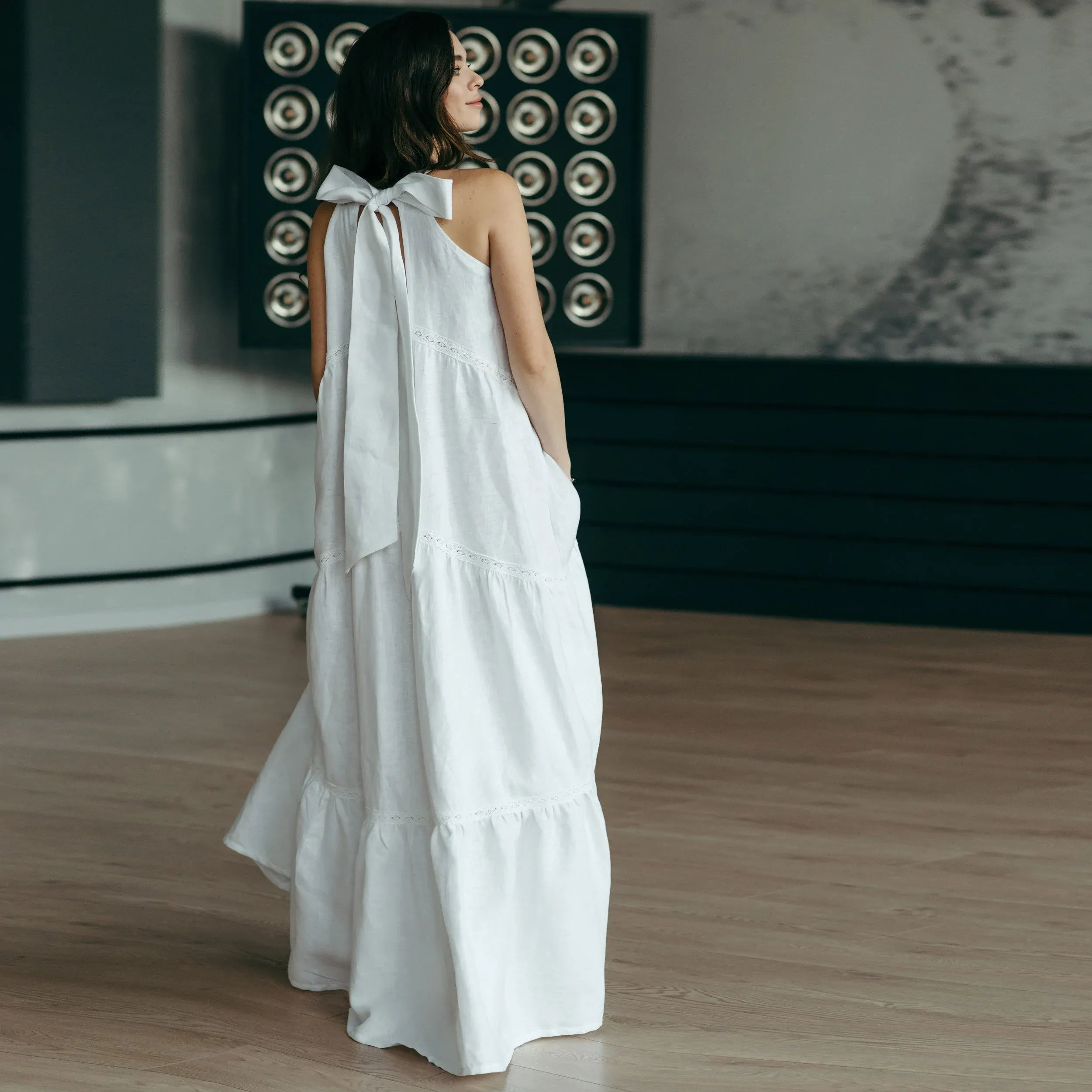 Boho Linen Wedding Dress