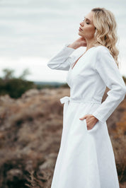 Long White Linen Dress