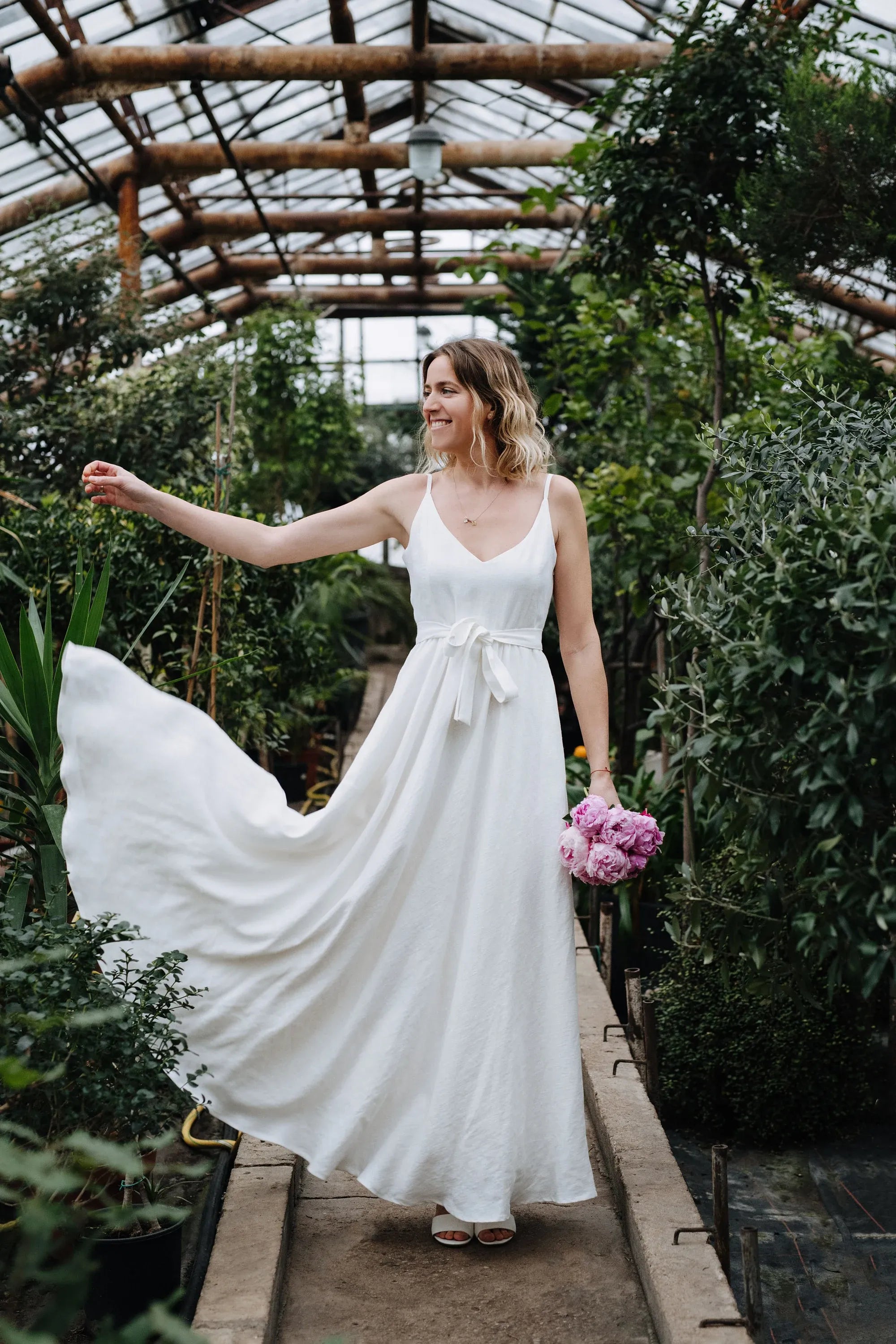 Leyla Wedding Linen Dress