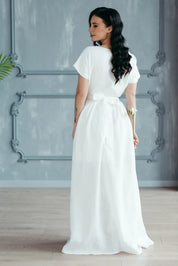 White Beach Wedding Linen Dress