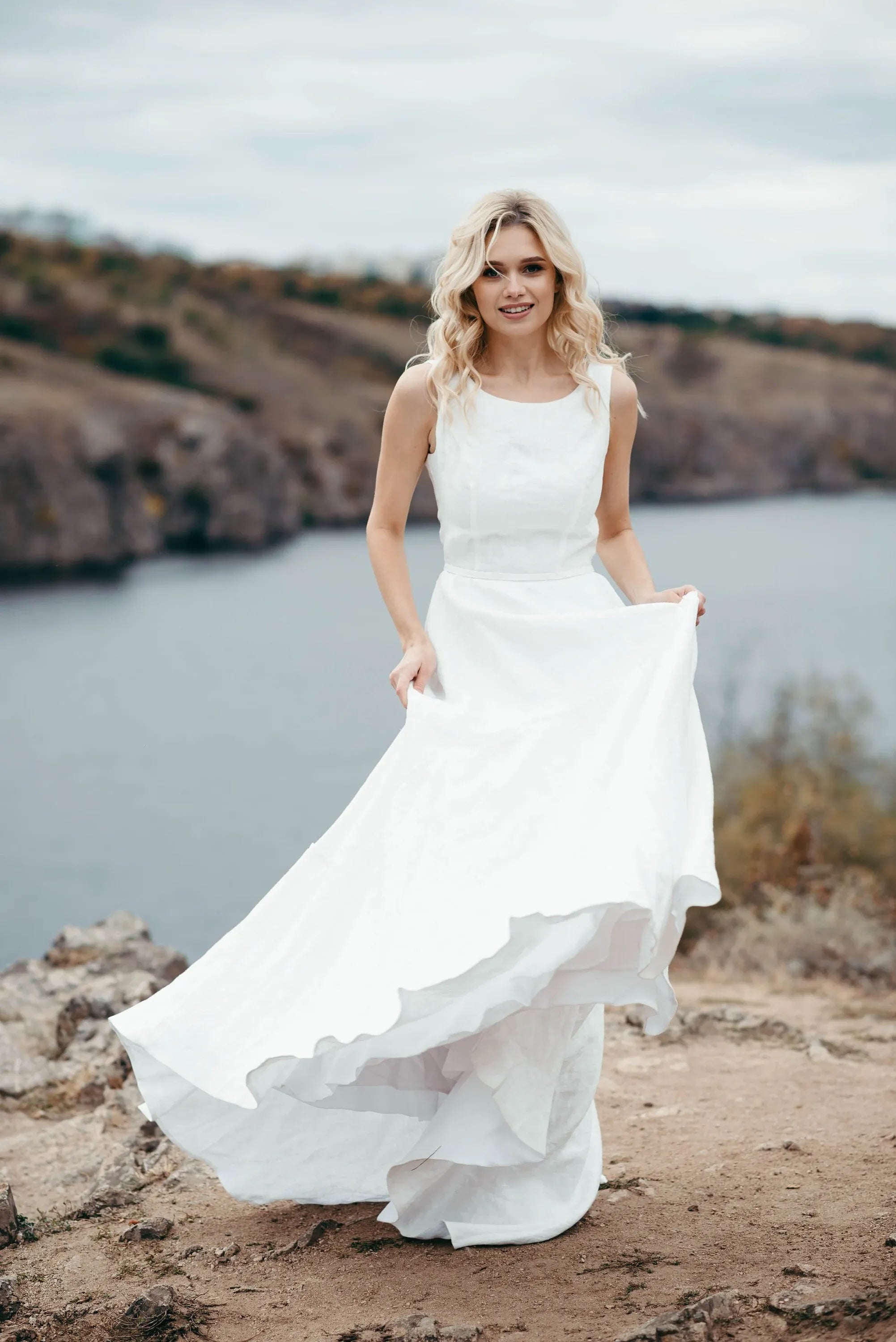 Linen Boho Wedding Dress