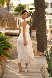 Bardot Linen Wedding Dress
