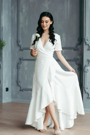 Simple White Wedding Gown