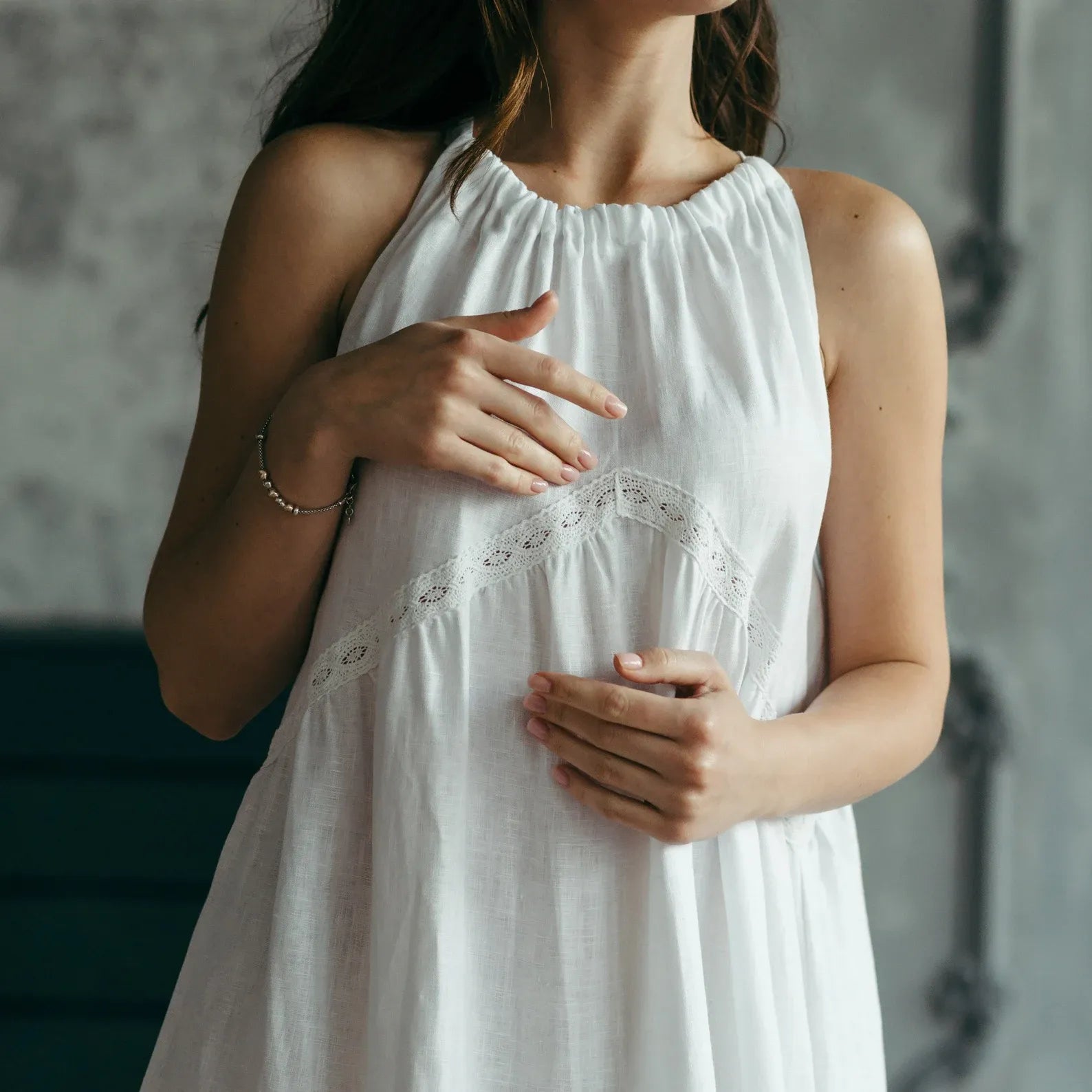 Boho Linen Wedding Dress