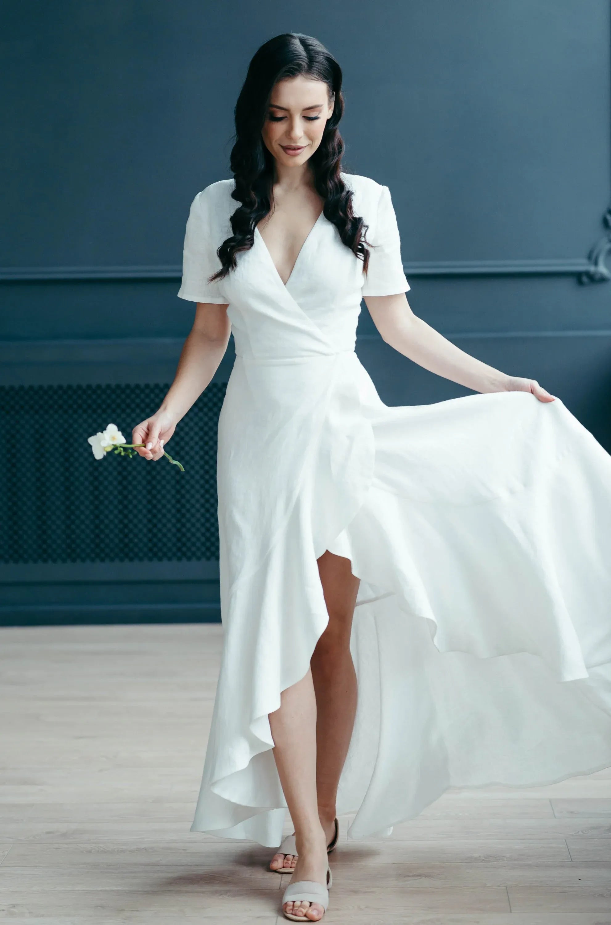 Simple White Wedding Gown