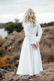 Long White Linen Dress