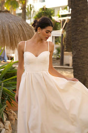Bardot Linen Wedding Dress