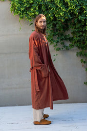 Men's Long Linen Robe
