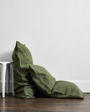 Olive Stripe 100% Flax Linen Pillowcases (Set 2 pieces)