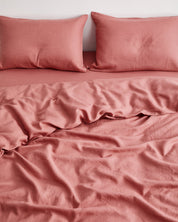 Pink Clay 100% Flax Linen Pillowcases (Set 2 pieces)