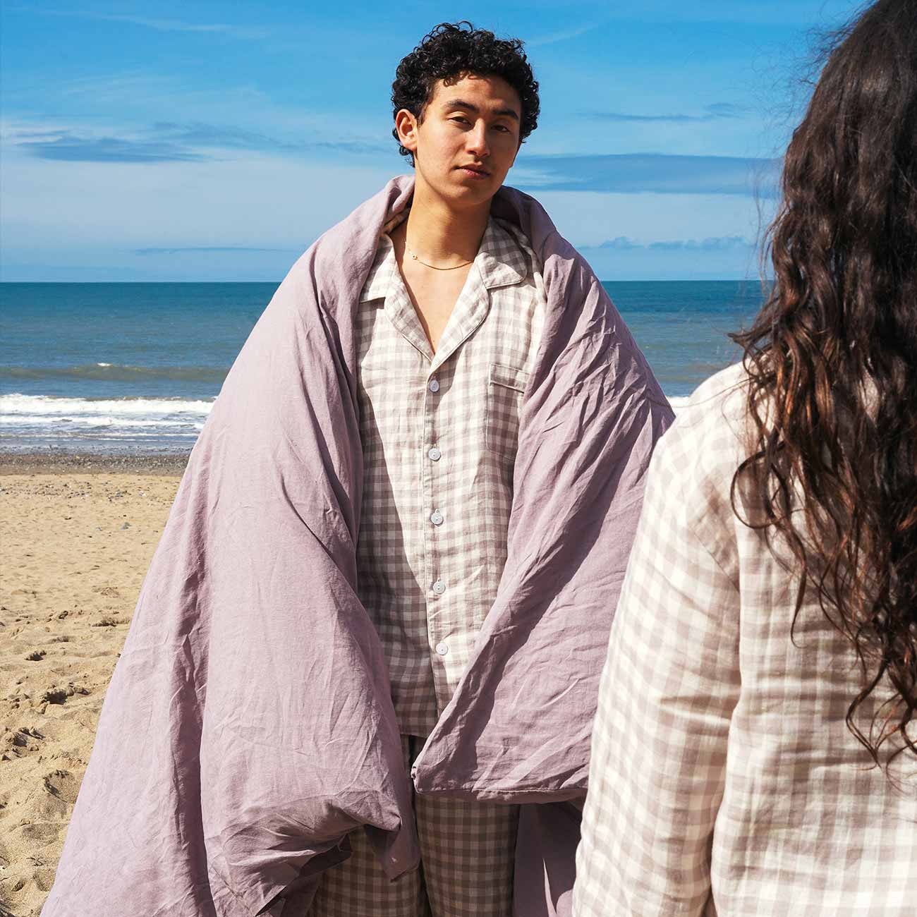 Men's Mushroom Gingham Pyjama Trouser Set