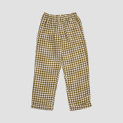 Men's Botanical Green Gingham Linen Pyjama Trouser Set