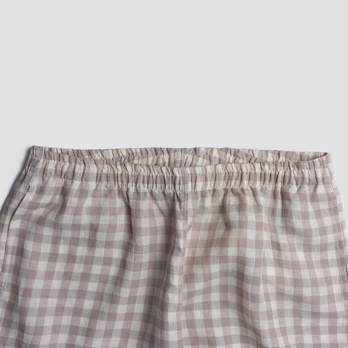 Mushroom Gingham Pyjama Trousers