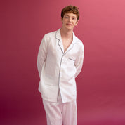 Men's White Linen Pyjama Trouser Set