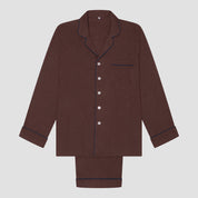 Men's Conker Brown Linen Pyjama Trouser Set