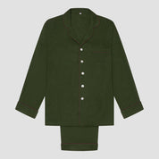 Men's Fern Green Linen Pyjama Trouser Set
