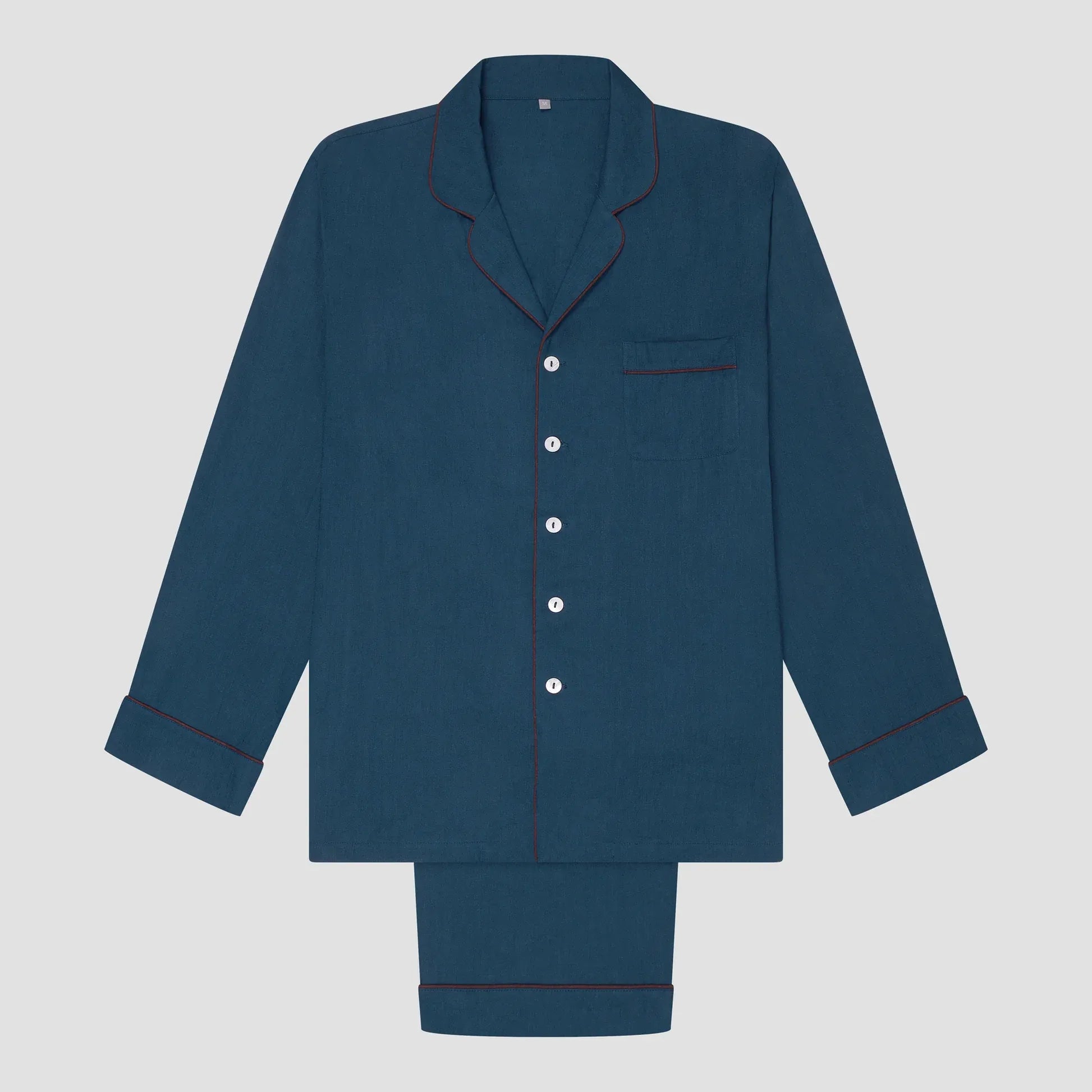 Blue Linen Men's Pyjama Trouser Set