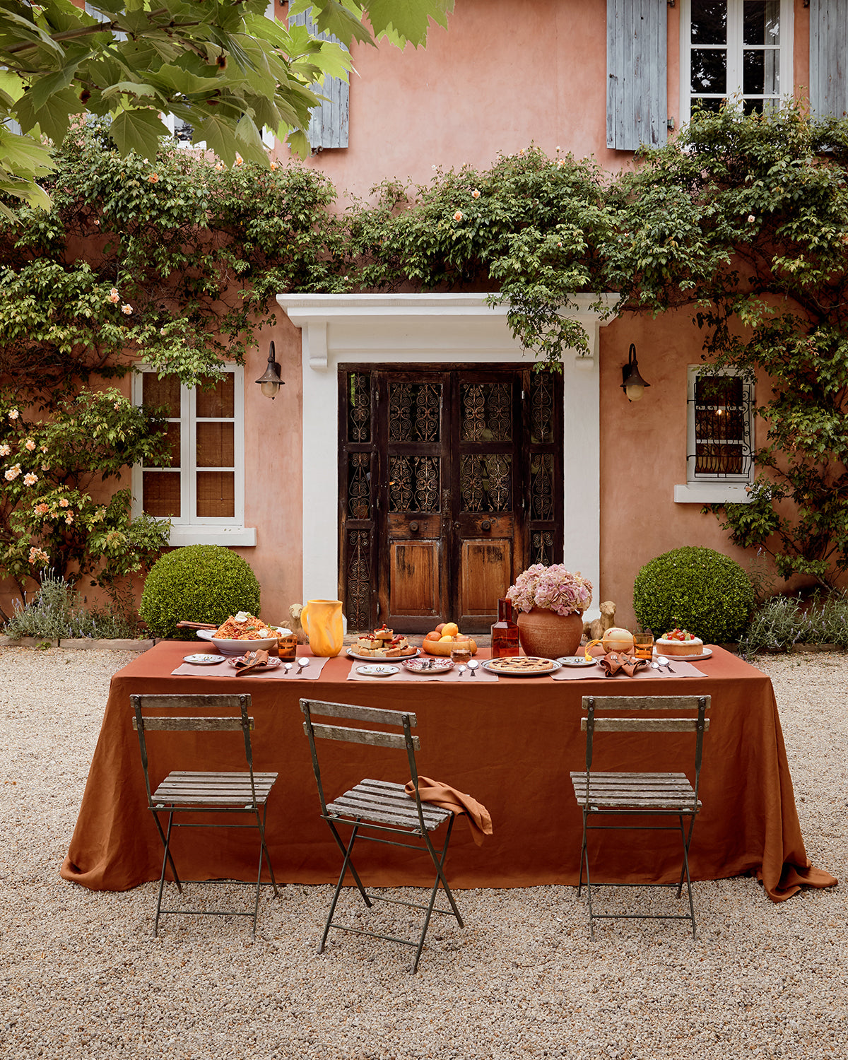 Linen Tablecloth in Rust