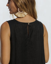 Meghan Markle Royal Toscana Linen Dress in Black and White