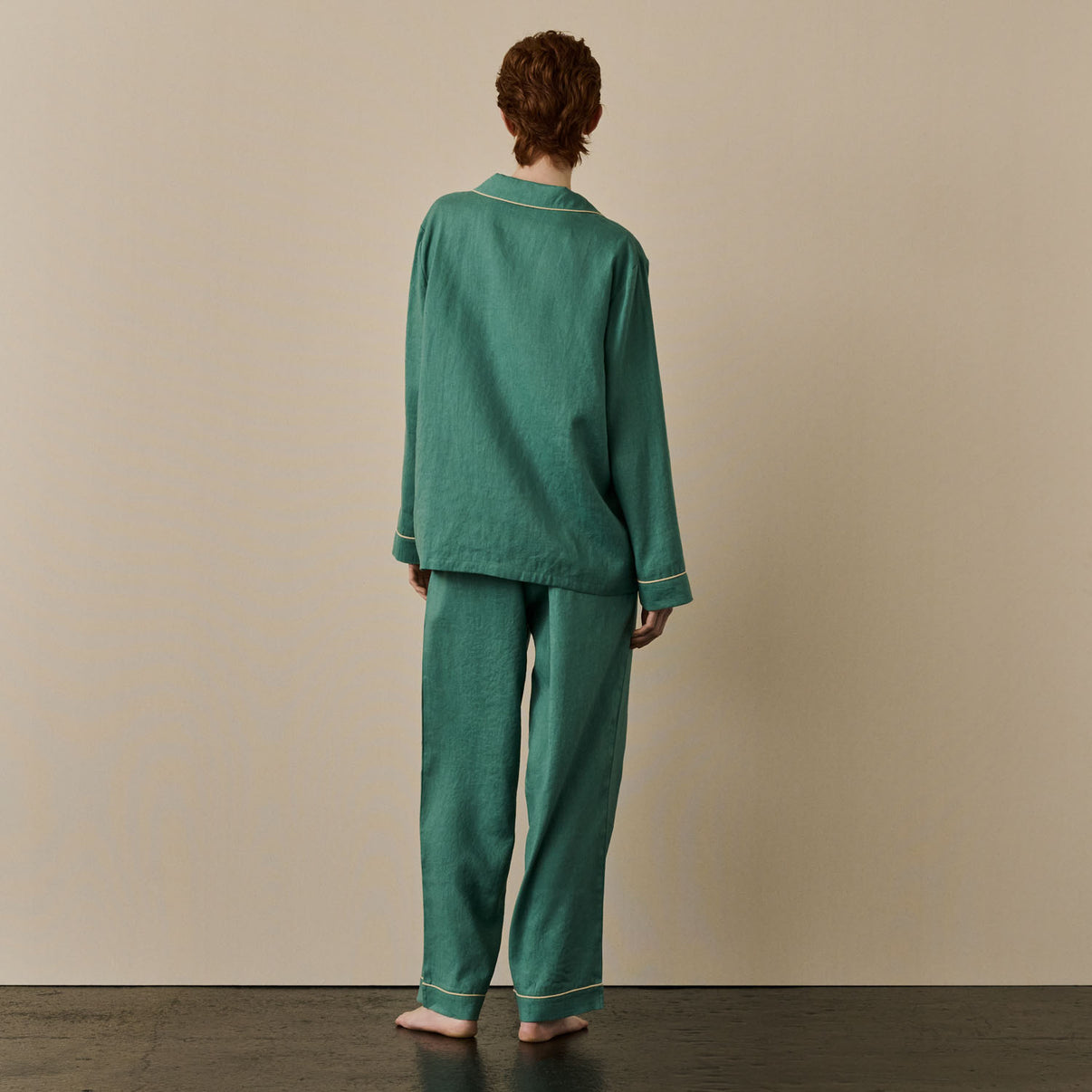 Tranquil Green Linen Women's Pyjama Trousers