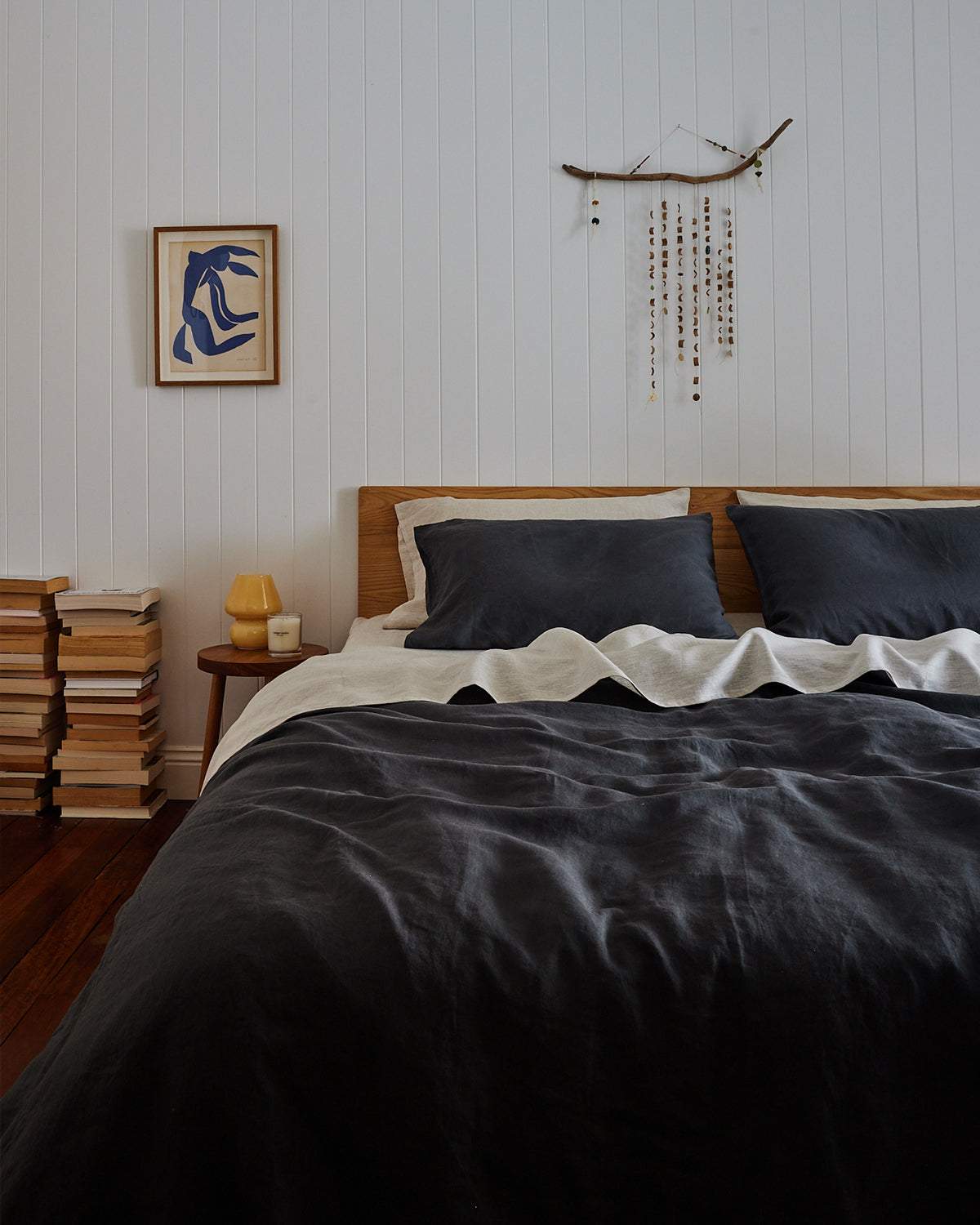 Charcoal 100% Flax Linen Pillowcases (Set 2 pieces)