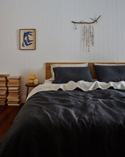 Charcoal 100% Flax Linen Pillowcases (Set 2 pieces)