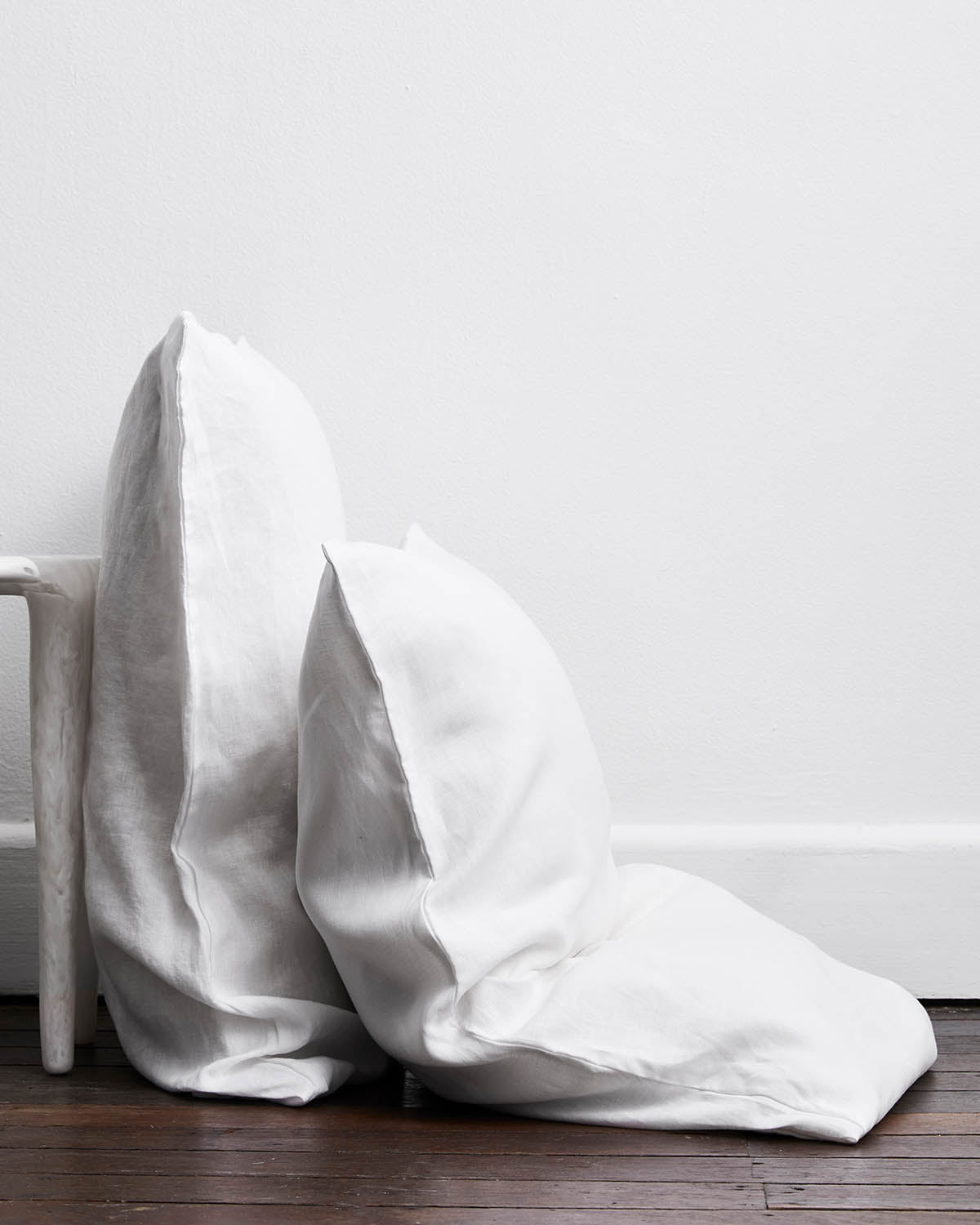 White 100% Flax Linen Pillowcases (Set 2 pieces)