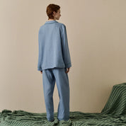 Wave Blue Linen Women's Pyjama Trousers