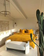 Turmeric 100% Flax Linen Fitted Sheet