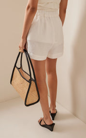 The High-Waisted Linen-Blend Short Shorts