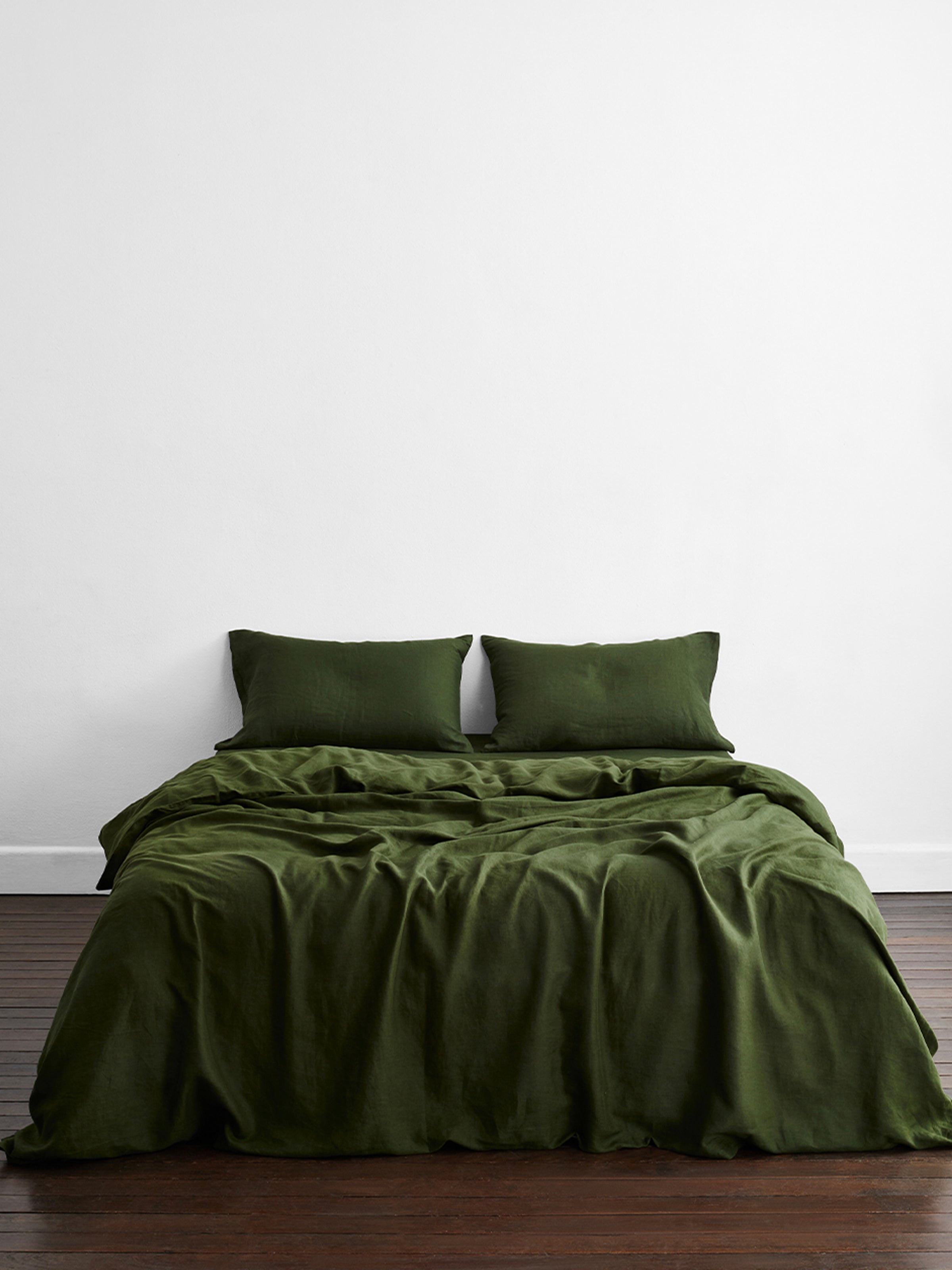 Olive 100% Flax Linen Pillowcases (Set 2 pieces)