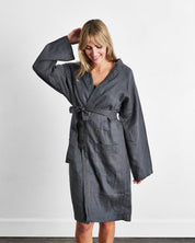Women Linen Classic Robe